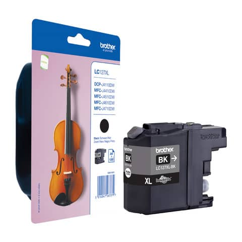 Cartuccia inkjet alta resa LC-127 Brother nero LC-127XLBK